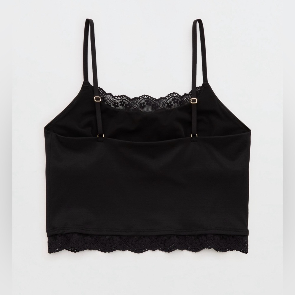 Aerie Black Lace Trim Cami Top - Picture 4 of 6